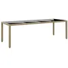 Image de Table de jardin avec dessus en verre beige résine tressée