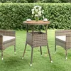 Image de Table de jardin Ø60x75 cm Acacia et résine tressée Gris