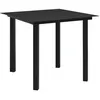 Image de Table à dîner de jardin Noir 80x80x74 cm Acier et verre