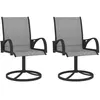 Image de Lot de 2 chaise vidaxl H. 94 cm empilable non pliable exterieur en acier gris