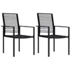 Image de Lot de 2 chaise vidaxl en rotin non pliable H. 90 cm exterieur noir