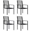 Image de Lot de 4 chaise vidaxl en rotin non pliable exterieur H. 90 cm noir