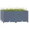 Image de Lit surélevé - vidaXL - 80x80x38 cm - Polypropylène - Couleur gris - Carré