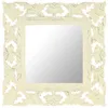Image de vidaXL Spiegel handgesneden 50x50 cm massief mangohout wit321641
