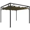 Image de vidaXL Tuinprieel met uittrekbaar dak 180 g/m² 3x3 m taupe312220