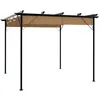 Image de vidaXL Pergola avec toit rétractable Taupe 3x3 m Acier 180 g/m²