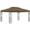 Image de vidaXL Prieel met dubbel dak 180 g/m² 3x4 m taupe312244