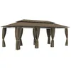 Image de Belvédère avec rideaux 600x298x270 cm Taupe 180 g m²