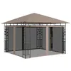 Image de vidaXL Prieel met klamboe 3x3x2,73 m 180 g/m² taupe312251