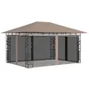 Image de vidaXL Prieel met klamboe 180 g/m² 4x3x2,73 m taupe312252