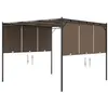 Image de vidaXL Tuinprieel met zijgordijn 3x3x2,25 m taupe312263