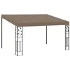 Image de vidaXL Belvédère Mural Tonnelle de Jardin Pavillon de Patio Chapiteau d'Extérieur Belvédère de Jardin Tente de Réception Terrasse 4x3x2,5 m Taupe