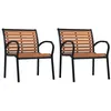 Image de vidaXL 2x Chaises de Jardin Chaises de Terrasse Fauteuils de Patio Sièges de Terrasse Fauteuils d'Extérieur Sièges de Jardin Acier et WPC