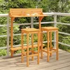 Image de Ensemble de bar de balcon 3 pcs Bois d acacia solide