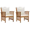 Image de Lot de 2 chaise vidaxl en bois massif non pliable exterieur H. 83 cm marron