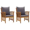 Image de Chaises de jardin avec coussins lot de 2 Bois d acacia massif