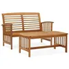 Image de Salon de jardin Vidaxl bois massif bois 2 pieces 43.0 x 50.0 x 43.0 2 personnes