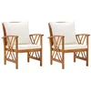 Image de Chaises de jardin avec coussins lot de 2 Bois d acacia massif