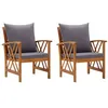 Image de Chaises de jardin avec coussins lot de 2 Bois d acacia massif