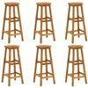 Image de Tabourets de bar lot de 6 bois d acacia solide