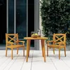 Image de Lot de 2 chaise vidaxl en bois massif non pliable H. 90 cm exterieur marron