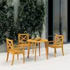 Image de Lot de 3 chaise vidaxl H. 90 cm non pliable en bois massif exterieur marron