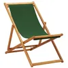 Image de Chaise pliable de plage bois d eucalyptus et tissu vert