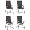 Image de vidaXL 4x Chaises de Jardin Pliables Fauteuils de Patio Chaises de Salle à Manger d'Extérieur Fauteuils de Terrasse Textilène Noir
