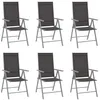 Image de Chaises de jardin pliables lot de 6 Textilène Noir