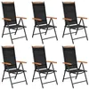 Image de Chaises de jardin pliables lot de 6 Textilène Noir