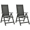 Image de Chaises pliables de jardin lot de 2 Textilène et aluminium Noir