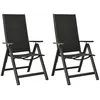 Image de Chaises pliables de jardin lot de 2 Textilène et aluminium Noir