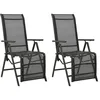 Image de vidaXL Tuinstoelen 2 st verstelbaar textileen aluminium zwart312195