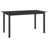 Image de Table de jardin Noir 150x90x74 cm Aluminium et verre