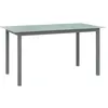 Image de Table de jardin Gris clair 150x90x74 cm Aluminium et verre