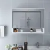 Image de Armoire à miroir de salle de bain LED Blanc 80x15x60 cm MDF