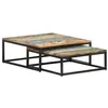 Image de vidaXL Tables Basses Gigognes 2 pcs Table d'Appoint Table de Canapé Meuble de Salon Salle de Séjour Maison Intérieur Bois de Récupération Massif