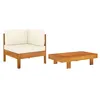 Image de Salon de jardin vidaxl Bois massif 1 personnes 2 pieces