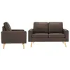 Image de Ensemble de canapés 2 pcs Tissu Marron