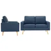 Image de Ensemble de canapé 2 pcs Tissu Bleu