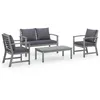 Image de Salon de jardin Vidaxl gris bois massif 4 pieces 100.0 x 50 x 33 cm 4 personnes