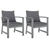 Image de Lot de 2 chaise vidaxl en acacia non pliable H. 81 cm exterieur gris