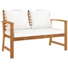 Image de Banc de jardin avec coussin crème 120 cm Bois solide d acacia