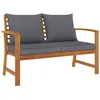 Image de Banc de jardin 120cm et coussin gris foncé Bois solide d acacia