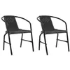 Image de Lot de 2 chaise vidaxl en rotin empilable non pliable H. 74 cm exterieur gris