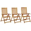 Image de Lot de 3 chaise vidaxl exterieur empilable non pliable H. 110 cm en acacia bois