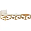 Image de Salon de jardin Vidaxl bois massif beige 3 pieces 70 x 68 x 60 2 personnes