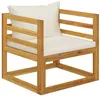 Image de Chaise vidaxl H. 60 cm non pliable en bois massif exterieur beige