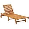 Image de Chaise longue vidaxl marron en acacia H. 30 cm L. 199 cm non pliable