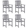 Image de Chaises de jardin lot de 4 Bois massif d acacia Gris